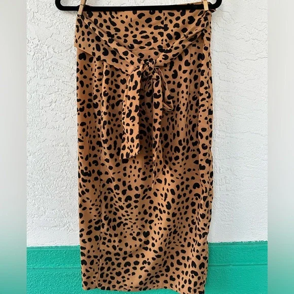 Lulus Midi Skirt XS Leopard Animal Print - Picture 3 of 10